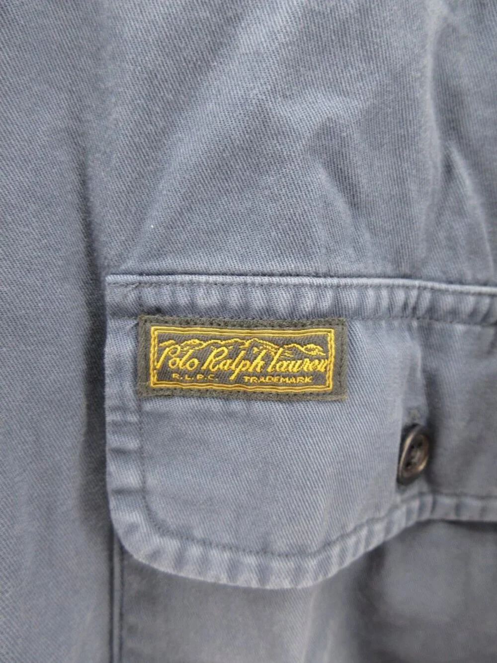 VGT Polo Ralph Lauren Shirt 2XB Big Navy Button Up Workwear Utility Y2K